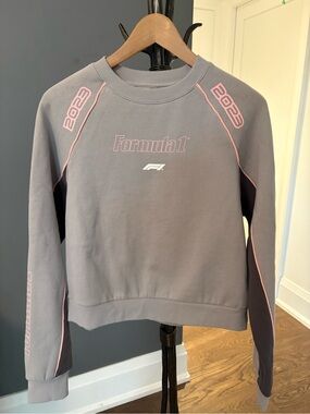 Women's Grey & Pink Formula 1 Crewneck Sweatshirt